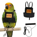 Bird Flight Harness Vest, Parrot Flight Suit with Leash Adjustable Bird Flying Clothes Outdoor Training Traction Rope for Parakeets Cockatiels Conures Budgies Cockatiel-Black,L - color: Black