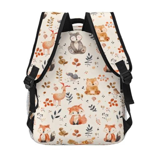 Forest Animal Casual Backpack, Lightweight Laptop Bag Daypack, Cute Woodland Art Backpacks for Women Men Teens Students, Vintage Nature Polyester Bookbag Gifts for School Work Travel Hiking - color: Forest 01