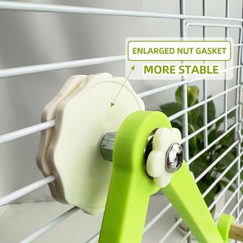 Bird Perch Toy, Interactive Rocking Parakeet Swing and Perch Combo, Wooden Exercise Wheel Bird Cage Accessories, Intelligence Puzzle Toy for Parrot, Budgies, Cockatiel, Conure, Lovebirds