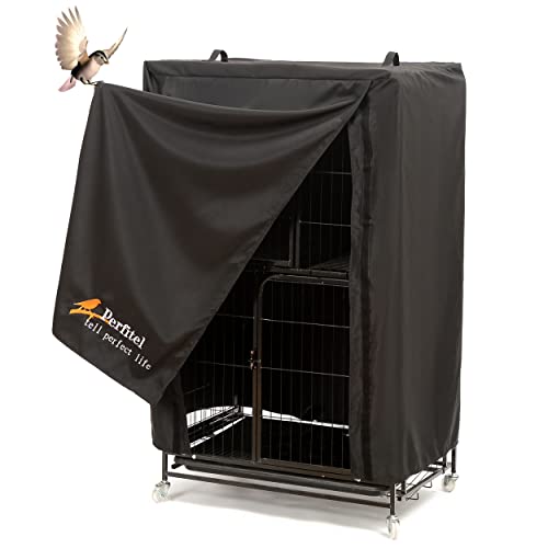Large Bird Cage Cover Black Good Night Blackout Birdcage Cover | 31 x 21 x 52 inch,Durable Breathable Washable Material, Create Quiet Environmente