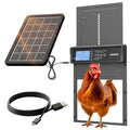 Okkobi Automatic Chicken Coop Door Solar Powered - LCD Display - Chicken Coop Door with Remote Control, Light Sensor & Timer - Security & Peace of Mind: Anti-Pinch Function - 5-Year Protection - Grey - color: Grey