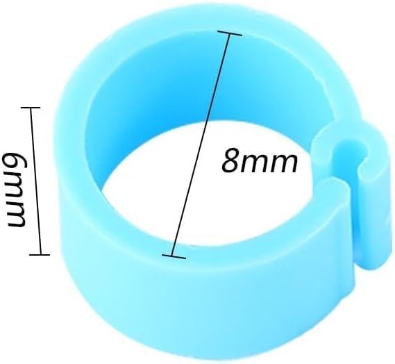 100PCS Poultry Leg Rings, 10 Colors Poultry Foot Rings Bird Identification Leg Bands Clip-on Rings for Birds, Ducks and Chickens Diameter 8mm