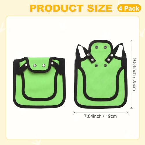 M METERXITY 4-Pack Chicken Saddle for Hens, 9.8 Inch Canvas Chicken Apron Back Protector with Adjustable Strap for Protecting Bird Back Feathers, Poultry Saver [Neon Green] - color: Neon Green