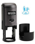Infusion Round Teacher Stamp, Holiday, 3/4'' Self-Inking Rubber Stamp - Easter Bunny - Sky Blue Ink - color: Easter Bunny
