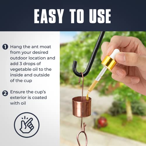Monarch Abode Hanging Ant Moat for Hummingbird Feeders – Pure Copper Handcrafted Hanging Ant Guard, Humming Bird Feeder Accessory, Decorative Hummingbird Feeder for Outdoors Garden Patio Deck - style: Ant Guard Moat