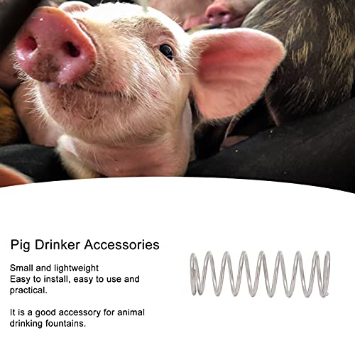 100PCS Pig Drinker Spring Set, Heavy Duty Iron Water Nipples Spring Replacement for Animal Drinking Fountains Chicken Pig Waterer Accessories