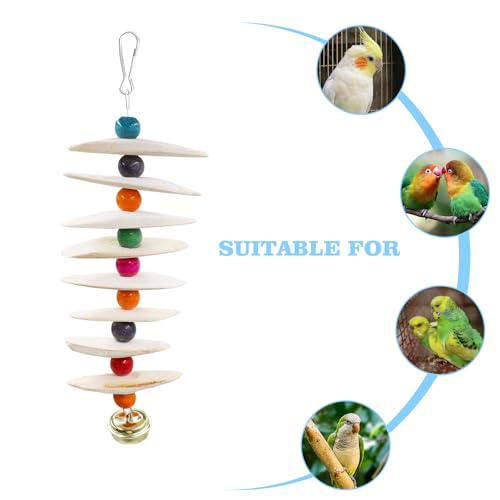 2 Pack Bird Toys with Cuttlebone, Parakeet Toys, Bird Beak Grinding Stone, Cage Accessories for Parakeets, Cuttlefish Bone for Budgies, Cockatiels, Lovebirds, Green Cheeks, Small to Medium Birds - size: Large