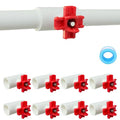 (8 Pack) Horizontal Chicken Waterer Nipples with 1/2'' PVC Tee Fittings for DIY Automatic Chicken Waterering System