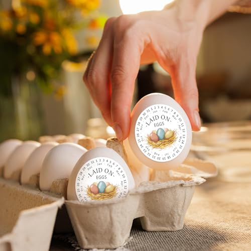 Louise Maelys 2 Inch Eggs Stickers,500 Pcs Egg Carton Labels | Egg Date Stickers, Eggs Laid on Date Stickers Farm Fresh Egg Stickers for Farmer's Market,Business,Farm Stand Supplies - color: Color1
