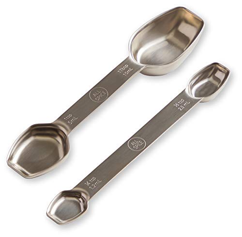 Stainless Steel Double Sided Measuring Spoon Set - size: 2 Spoon Set