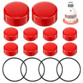 Poultry Fountain Renewal Waterer Part, 10 Replacement Cap,4 O Ring,Red | Compatible with Miller PPF3/PPF5/PPF7,Compatible with Farm-Tuff 3/5/7 Gallon Poultry Founts - color: Red