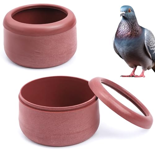 2 Pack Pigeon Plastic Feeder Bird Food Cup Feeding Bowl for Small Bird Pigeon Parrot Cockatiel Parakeet Conure Finch Chicken
