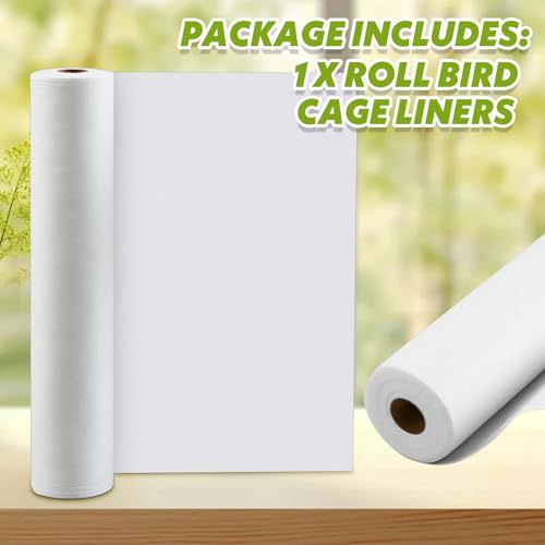 Drydiet Cage Liner for Birds 100 ft x 22 Inch Disposable Parakeet Cage Liners Precut Absorbent Bird Paper Accessories for Pet Animal Parrot Parakeet, Conure,Superior Absorbent Liner (White) - size: 100 ft x 22 Inch