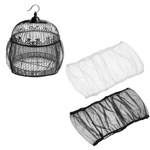 Bird Cage Seed Catcher, Bird Cage Net Cover Seeds Guard, Universal Birdcage Accessories, Black/White, Circumference 31.5"-43.3", Height 7.9" for Parrot Cockatiel Enclosures - color: Black/White, size: Circumference 31.5"-43.3", height 7.9"