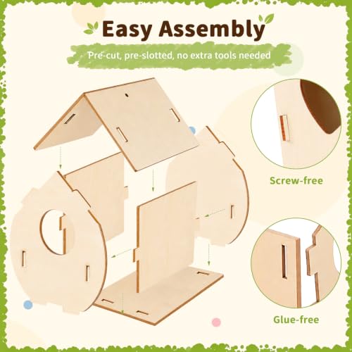 BELEEV 4 Pack Bird House Kit for Kids, DIY Birdhouse Kits to Build & Paint, Include Paints & Brushes, Wooden Arts and Crafts Gift for Children Boys Girls Ages 4-12 - color: 4 Pack Bird House