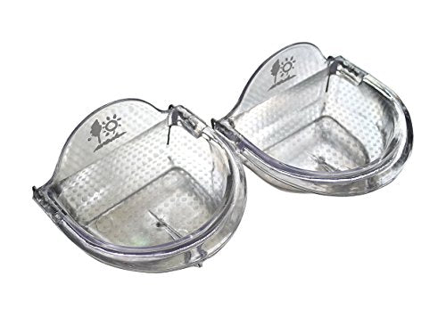 Bird Cage Seed Feeder Cup (L) Shallow Style 2pcs Set | For Lovebird, Cockatiel size bird - size: L