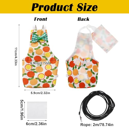 2 Pcs Bird Diaper, Cute Pet Bird Pants Parrot Nappy | Reusable Flight Suit Birds Diapers with 20 Replacement Diapers and 2 Leash for Parakeet Cockatiel Mini Macaw Budgie Canary