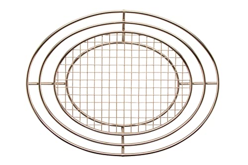 G.E.T. 4-84814 12.5" x 9.25" Stainless Steel Oval Basket with Raised Grid Base, Clipper Mill (Qty,1) | Dishwasher safe, Raised grid base, Serves finger foods, Great for Sandwiches, Fries, Appetizers and Table Service - color: Stainless Steel, size: 12.5"