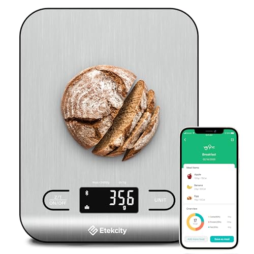 Etekcity Food Nutrition Scale, Digital Grams and Ounces, Large | Kitchen scale with tare, ideal for baking, weight loss, keto, meal prep, liquids and jewelry, 304 Stainless Steel - color: Silver
