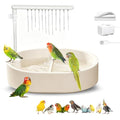 Parrot Bathtub Bird Automatic Bath Shower,Large Bird Shower Fountain Indoor Bathtub with Running Water, Contains USB and Pump,for Pet Birds, African Grey, Cockatiel, Conure, Budgie, Lovebird(Beige) - color: Beige