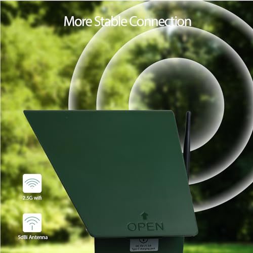 Smart Bird Feeder with Camera Solar Powered, AI Auto Capture Bird Videos & Motion Detection, Bird Watching Camera Notify in Time, Wireless Camera Ideal Present for Bird Lover (Olive Green) - color: Green, size: Basic