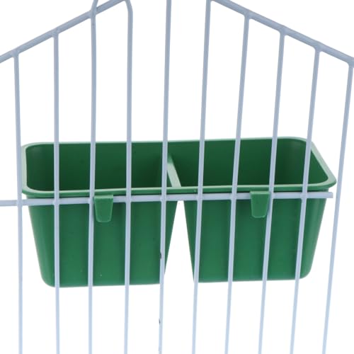 12 Pack Bird Plastic Feeder 2-in-1 Double Trough Bird Seed Food Feeding Dish for BIrd Cage Poultry Pigeon Parrot Parakeet Budgie