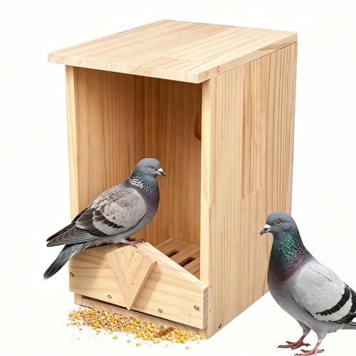 Handcrafted Mourning Dove Bird House – Outdoor Solid Wood Nesting Box with Predator Guard, Easy to Mount for Backyard Garden Patio