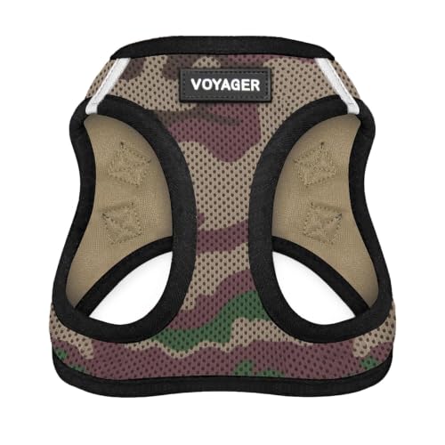 Voyager Step-in Air Dog Vest Harness - Army, Small | 14.5-16" in Chest, Reflective Bands, All Weather Breathable Air Mesh, Cats Compatible, Lightweight, Fast Drying - color: Harness (Army/Black Trim), size: S (Chest: 14.5 - 16")