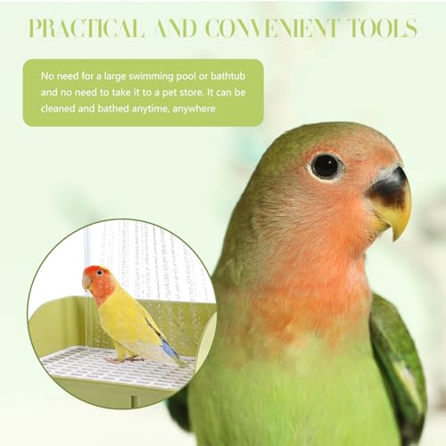 Parrot Bathtub Bird Automatic Bath Shower,Large Bird Shower Fountain Indoor Bathtub with Running Water, Contains USB and Pump,for Pet Birds, African Grey, Cockatiel, Conure, Budgie, Lovebird(White) - color: White