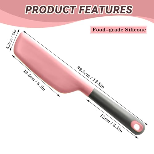 Silicone Omelette Spatula Turner, Flip Fold Omelet Turner, 13Inch | Flexible Egg Flip Tool for Non-stick Pans, Heat Resistant omelette flipper for Kitchen Omelet Pancake Crepes - color: Pink-Narrow
