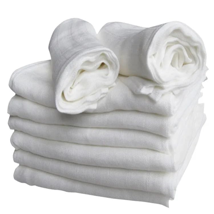 Linteum Textile Birdseye Cloth Diaper Rags [Pack of 6/ White] - 12 x 16 Inch Reusable Diaper Rags for Cleaning, 100% Cotton, 2-4-2 Ply Prefold Cloth Diapers - size: 12"x16"