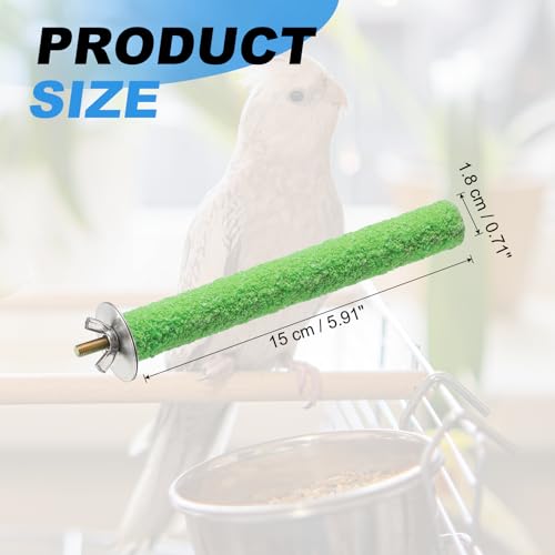 Bird Perch Stand, Colorful Paw Grinding Stick, Wood Rough-surfaced Perch Parrot Stand 15 x 1.8 Cm, (Green, 2 Pcs), Intended for Home/Animal Parks/Pet Stores - color: Green, size: 15 x 1.8 cm / 5.91 x 0.71 inch