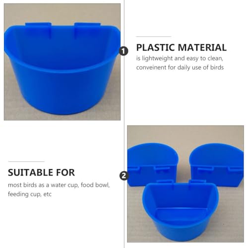 COLLBATH 10 Pcs Bird Cage Feeder Cups Plastic Cage Feeder with Hooks Semicircle Bird Water Bowl for Pigeon Feeding Water Cup for Food and 3.54 X 2.48 X 2.28 in