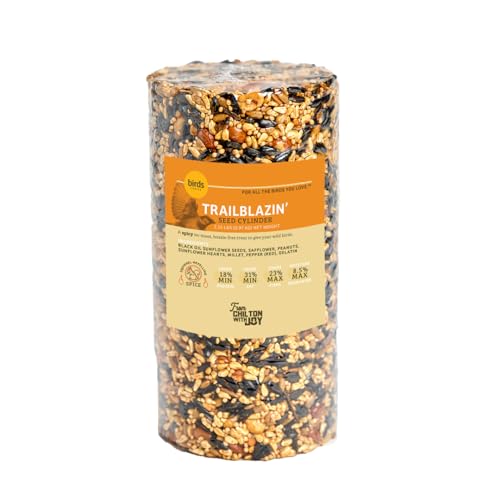 Birds Choice Trailblazin' Spicy Bird Seed | Squirrel Proof Wild Bird Food with Red Pepper | High-Energy Black Oil Sunflower Seeds, Peanuts & Safflower | High Protein & Fat Feeders | 2.5 lbs | Squirrel Resistant Red Pepper Blend of Black Oil Sunflower Seed
