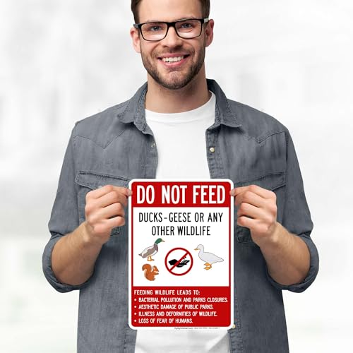 Do Not Feed Ducks Geese Or Any Other Wildlife Sign Sign, 10x7 Inches, 4 Mil Vinyl Decal Stickers Weather Resistant, Made in USA by My Sign Center - size: 7x10 Vinyl Sticker