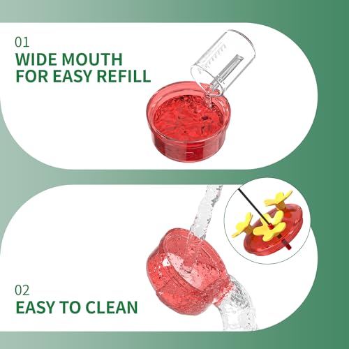 Dreamdrawer 2 Pack Window Hummingbird Feeder, Small Hummingbird Feeder for Outdoors with Strong Suction Cup - Metal Base & 6 Feeding Ports, Easy to Clean and Refill, Pink - color: 2PC-Pink