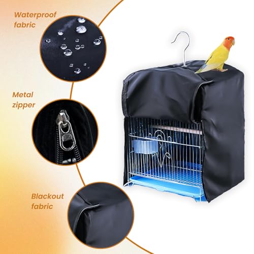 Bird Cage Cover for Night, Bird Cage Cover Shield, Black-Out Birdcage Cover, Good Night Windproof Light-Proof Cage Accessories for Parakeets Lovebirds Parrot (Only Covers)