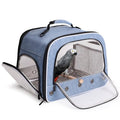 Large Bird Carrier Backpack, Portable Travel Carrier Cage Bag with Standing Perches Metal Tray and Grate (Blue, Large Carrier) - color: Blue