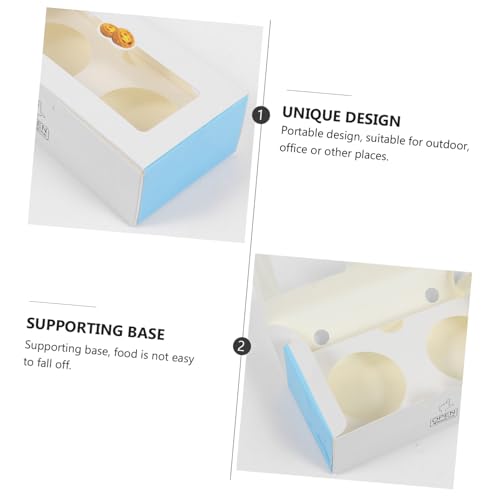 BESTOYARD Egg Tart Boxes with Window 25 pcs Bakery Box Dessert Containers with Shockproof Inserts Food Grade Paper Muffin Carriers for Mini Tarts 6.29 X 3.14 X 1.77 in