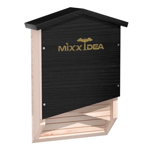Bat House Bat Box Double Chamber Outdoor House Nursery Bat Shelter Habitatbig bat Box Handcrafted from Cedar Wood - Easy for Bats to Land and Roost - Weather Resistant & Ready to Install - color: Black 1