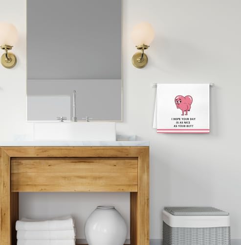 Funny Pink Bathroom Hand Towel Decorative 16x24,I Hope Your Day is As Nice As Your Butt Towels Decor,Boyfriend Girlfriend Gifts Towel Wife Husband Gifts - color: Funny-pink