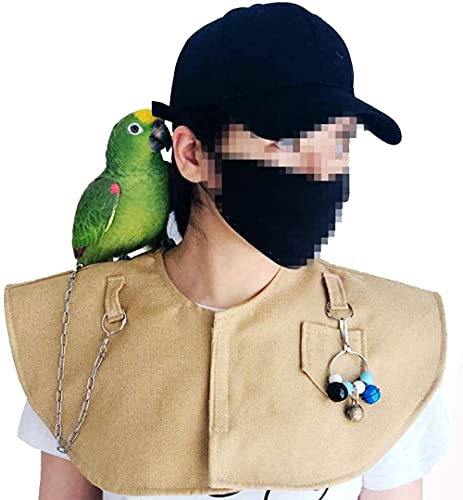 ISMARTEN Parrot Anti-Scratch Shoulder & Arm Protector, Multi-Functional Bird Diaper Flight Suits Pee Pads Diaper Poop Shawl for Cockatiel Parakeet Macaw Lovebirds Finches (Shoulder Protector-Yellow) - style: Shoulder Protector-Yellow