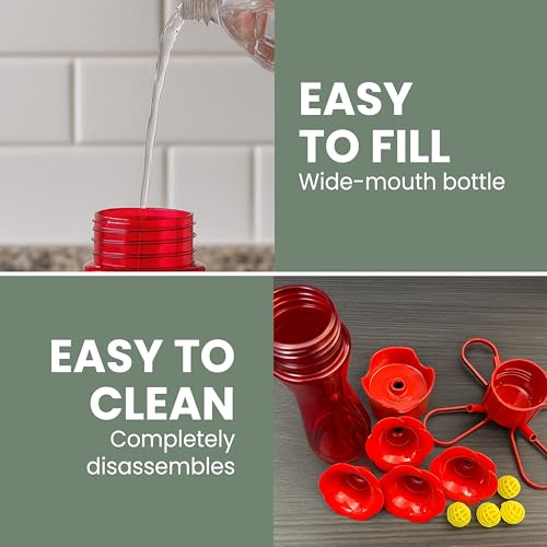 Perky-Pet Red Pinch-Waist Plastic Hummingbird Feeder, 8 oz Capacity | Built-in Bee Guards and Ant Moat for Outdoor Bird Feeding Station and Backyard Wildlife, Hummingbird Feeders for Outdoors - size: No Size