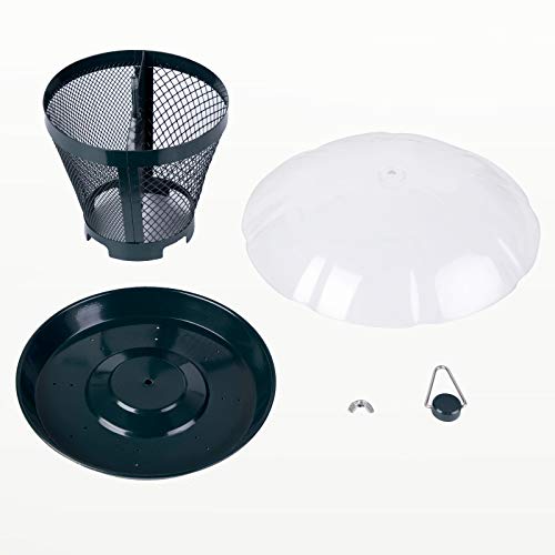 Kingsyard Rain-Resistant Metal Mesh Bird Feeder for Outdoor Hanging | Large Clear Dome, Top-Fill Design, Weather-Resistant Metal, Dual Mesh for Different Seeds, Easy to Clean - color: Green