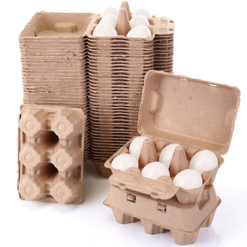Honeydak 50 Pack Duck Paper Egg Cartons Half Dozen Jumbo Egg Cartons Bulk Extra Large Empty Storage for Family Pasture Farm Market Display