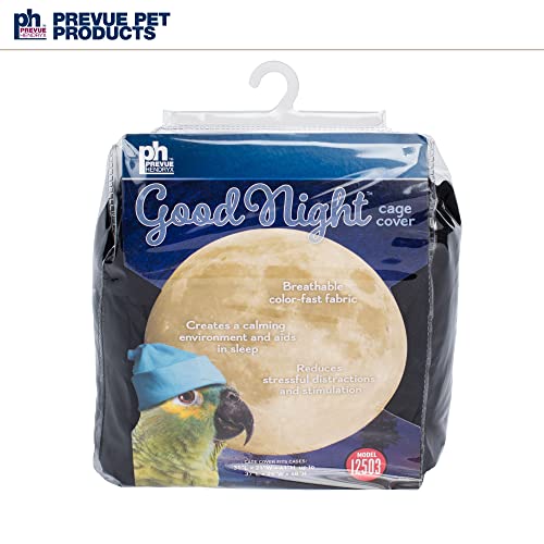Prevue Pet Products Extra Large Bird Cage Cover - Good Night Cage Cover, Bird Accessories, Blocks Light, Breathable Nylon Fabric, Fits a Variety of Cage Sizes - Black, Size Large - size: 37.0"L x 25.0"W x 48.0"H