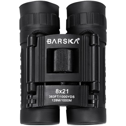 Barska Lucid View Compact Binoculars – Fully Coated Roof Prism, Center Focus, Lightweight Outdoor Binoculars for Bird Watching, Hiking, and Travel - size: 8x21