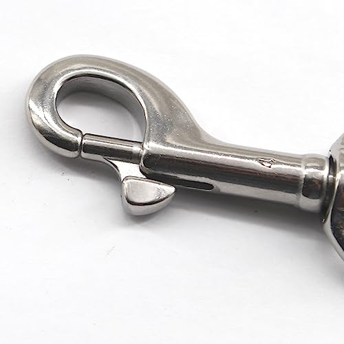（2 Pieces) 120mm Swivel Eye Snap Hooks 316 Stainless Steel Marine Grade Single Ended Trigger Chain Clip for Dog Leash,Key Chain,Boat Ropes and Cages - color: 120mm