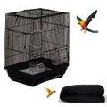 Bird Cage Seed Catcher, Seed Catcher Guard Net Cover, Parrot Nylon Mesh Net Cover, Universal Soft Airy Cage Net Stretchy Skirt for Round Square Cages (Solid-Black, 15.7" x87") - color: Solid-black, size: 15.7" x87"