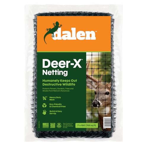Dalen Deer-X Protective Netting for Gardens & Landscapes - 7 ft x 100 ft | Black Garden Netting, 3/4-inch Mesh - Helps Deter Deer from Vegetables, Fruits & Flowers - Made of Weather-Resistant Plastic